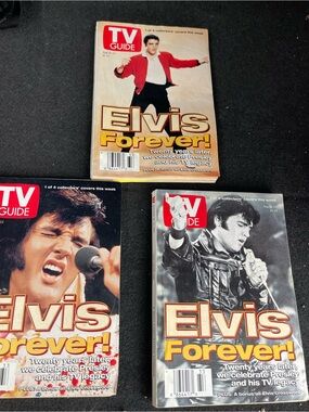 Elvis Presley Tv Guide Collection vintage Memorabilia Set Of 3
